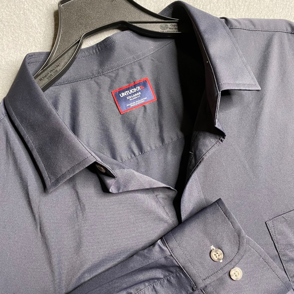 UNTUCKit Girondel Mens XX Large Relaxed Fit Button Down Shirt Black‎